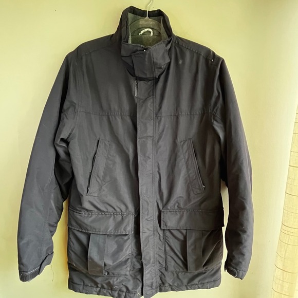 Lands' End The Squall Black Jacket, Collared, Cargo Pockets, Winter *no hood - Picture 2 of 15